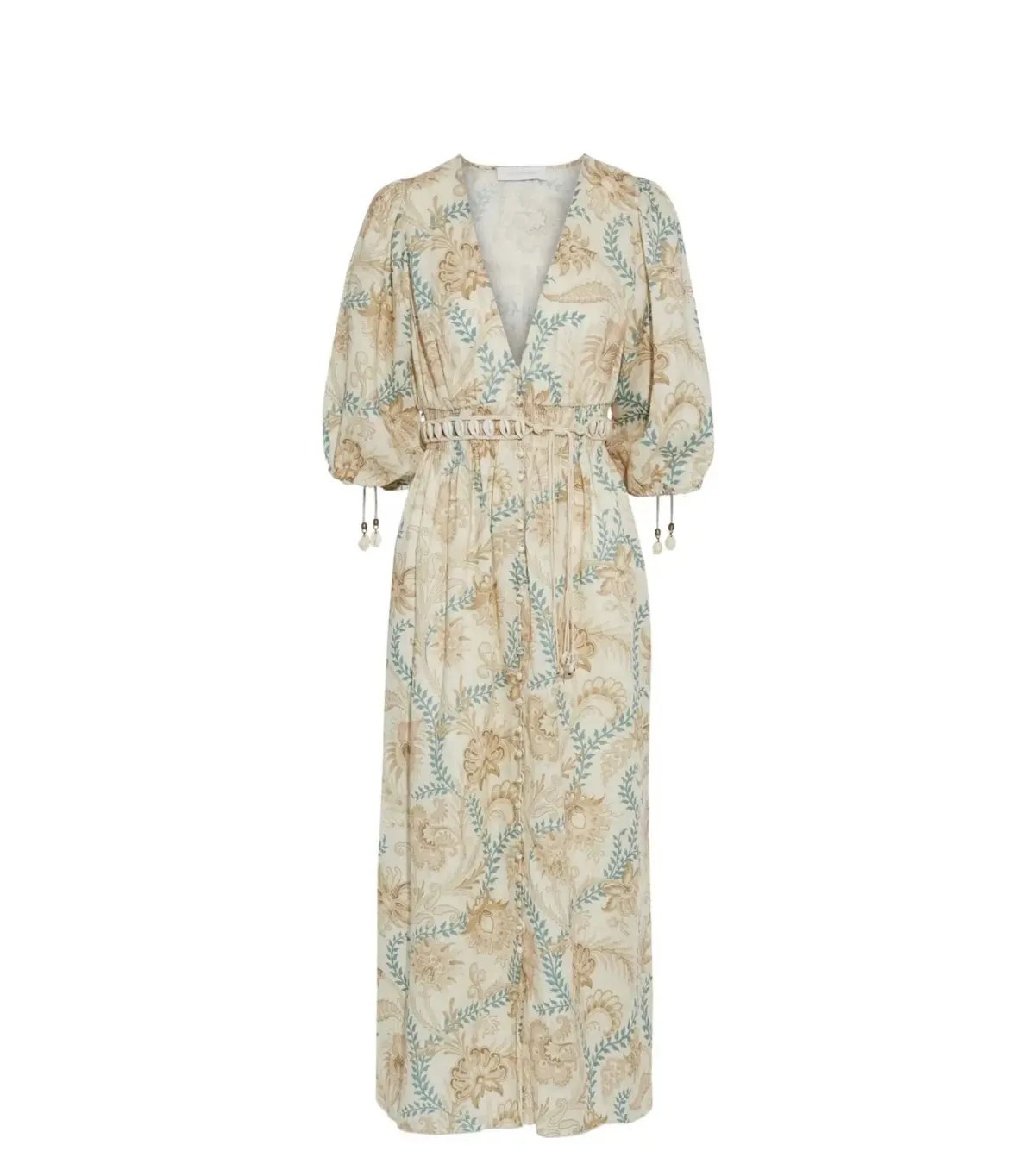 Zimmermann Veneto Floral Shirred Waist Midi Dress Print Size 0 / Size AU 8 photo 4