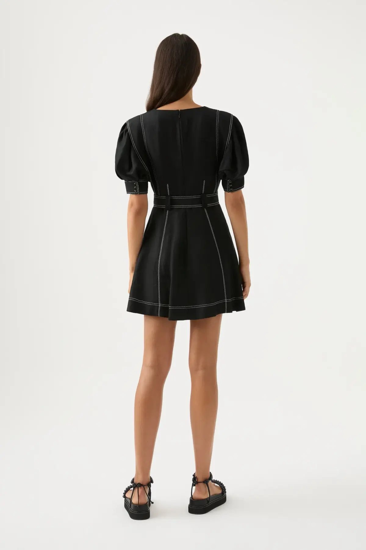 Aje Beacon Structured Mini Dress Black Size 8 photo 2