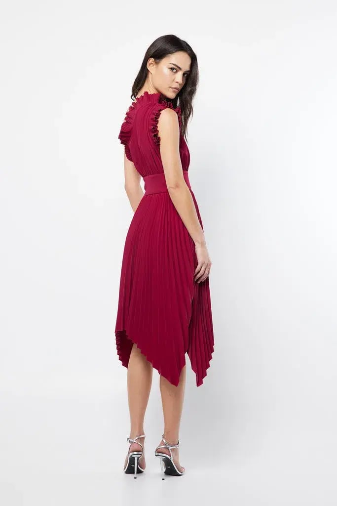Mossman Lady Like Midi Dress in Deep Red Size 10 photo 3