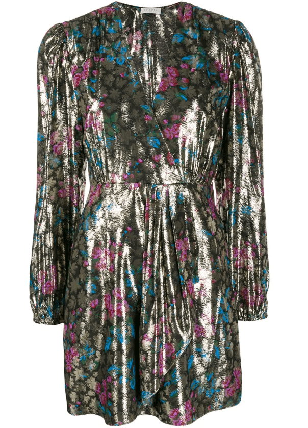 Sandro Metallic Jacquard Dress Size 8 photo 6