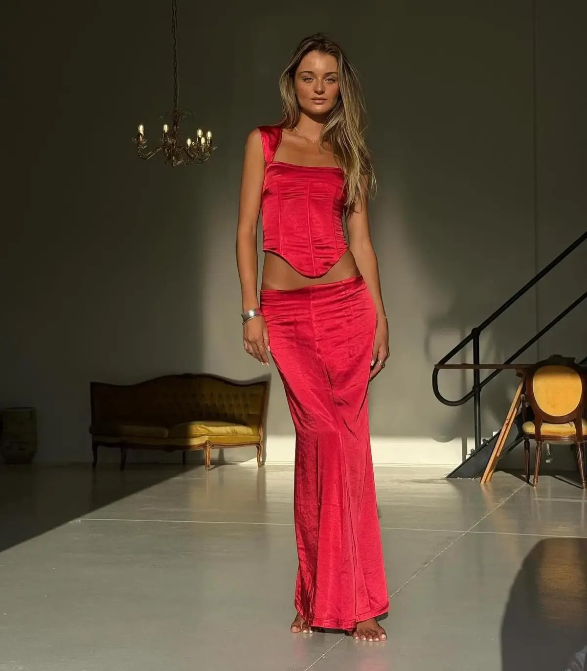 I Am Delilah Valerie Corset and Maxi Skirt Set Red Size XS / AU 6 photo 4
