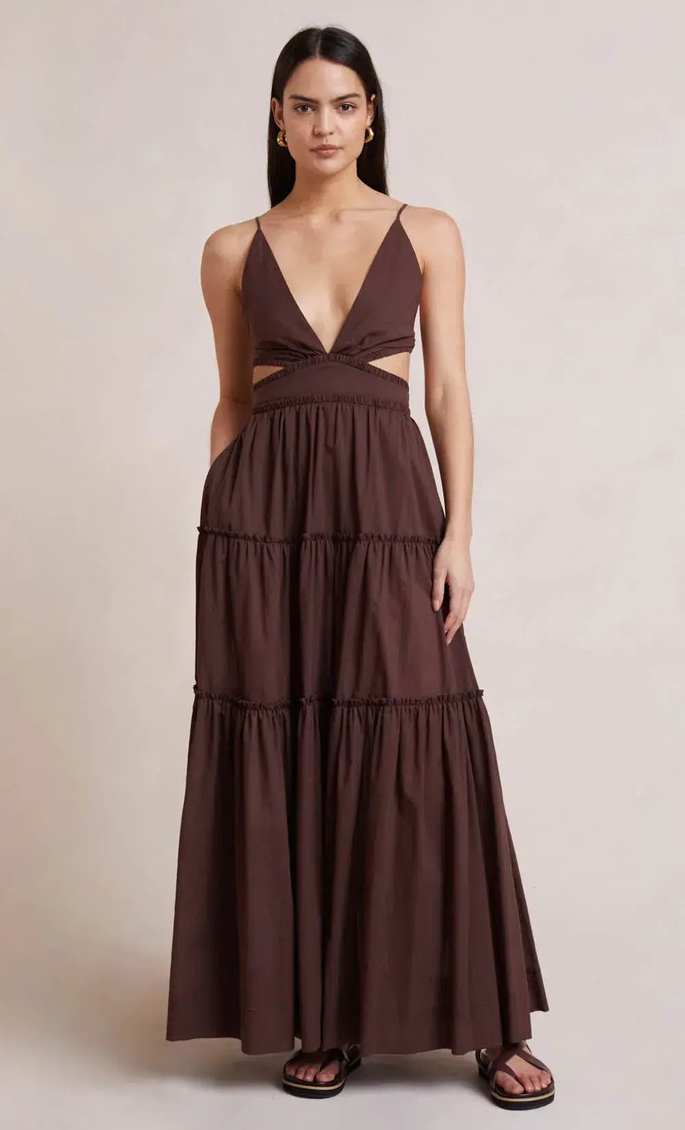 Bec & Bridge Carla V Maxi Dress in Chocolate Brown Size M / AU 10 photo 5