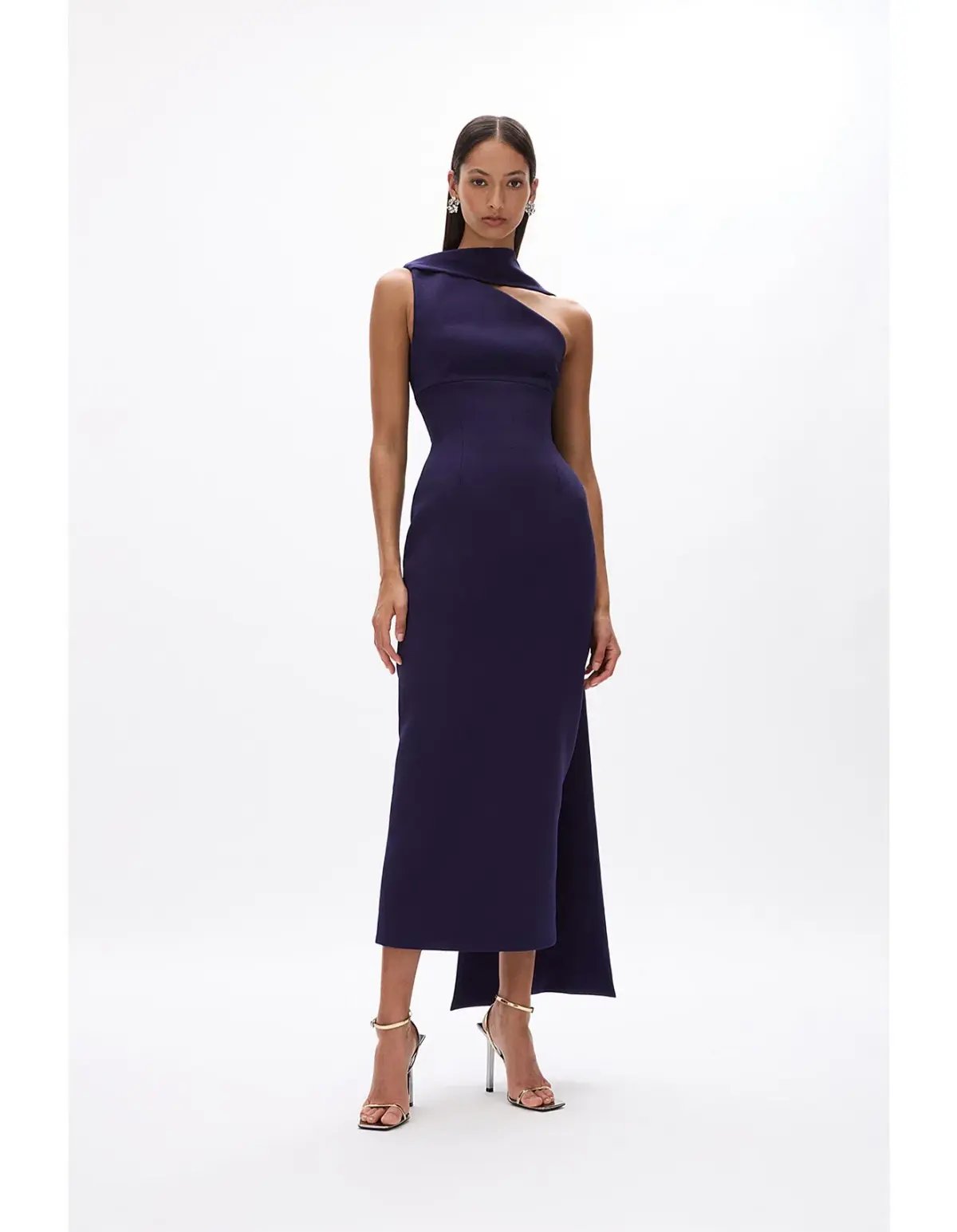 Rachel Gilbert Clara Midi Dress Dark Indigo Dark Purple Size 1 / Size AU 8 photo 2