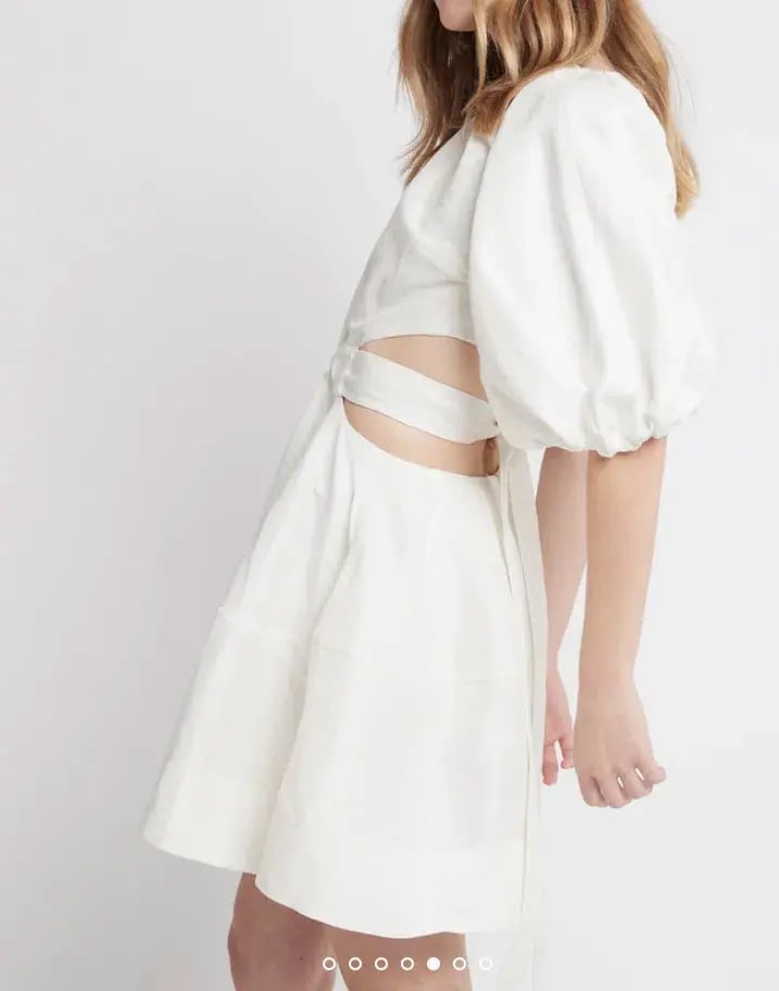AJE Psychedelia Cut Out Mini Dress White Size 6 photo 6
