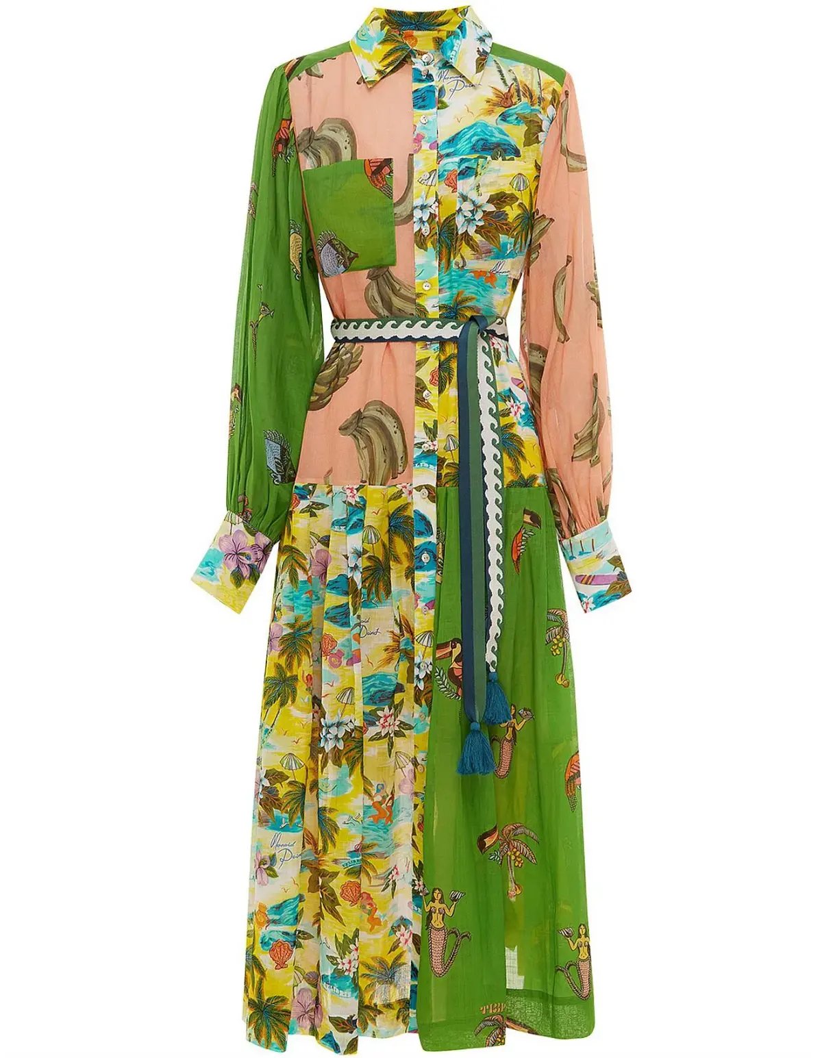 Alemais Holiday Patchwork Shirtdress Multi Size AU 16 photo 4