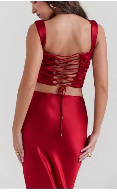 House of CB Una Corset and Sydel Skirt Set Ruby Red Size S / AU 8 photo 4