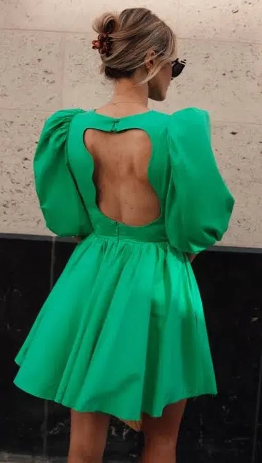 Aje Colette Cut Out Mini Dress Green Size 12 photo 6