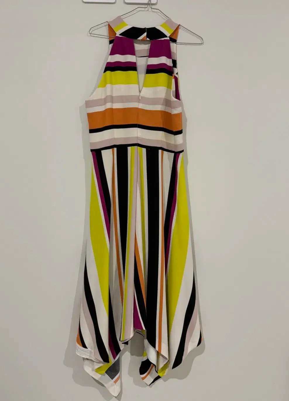 Veronika Maine Striped Halter Midi Dress Multi Size  12 photo 3