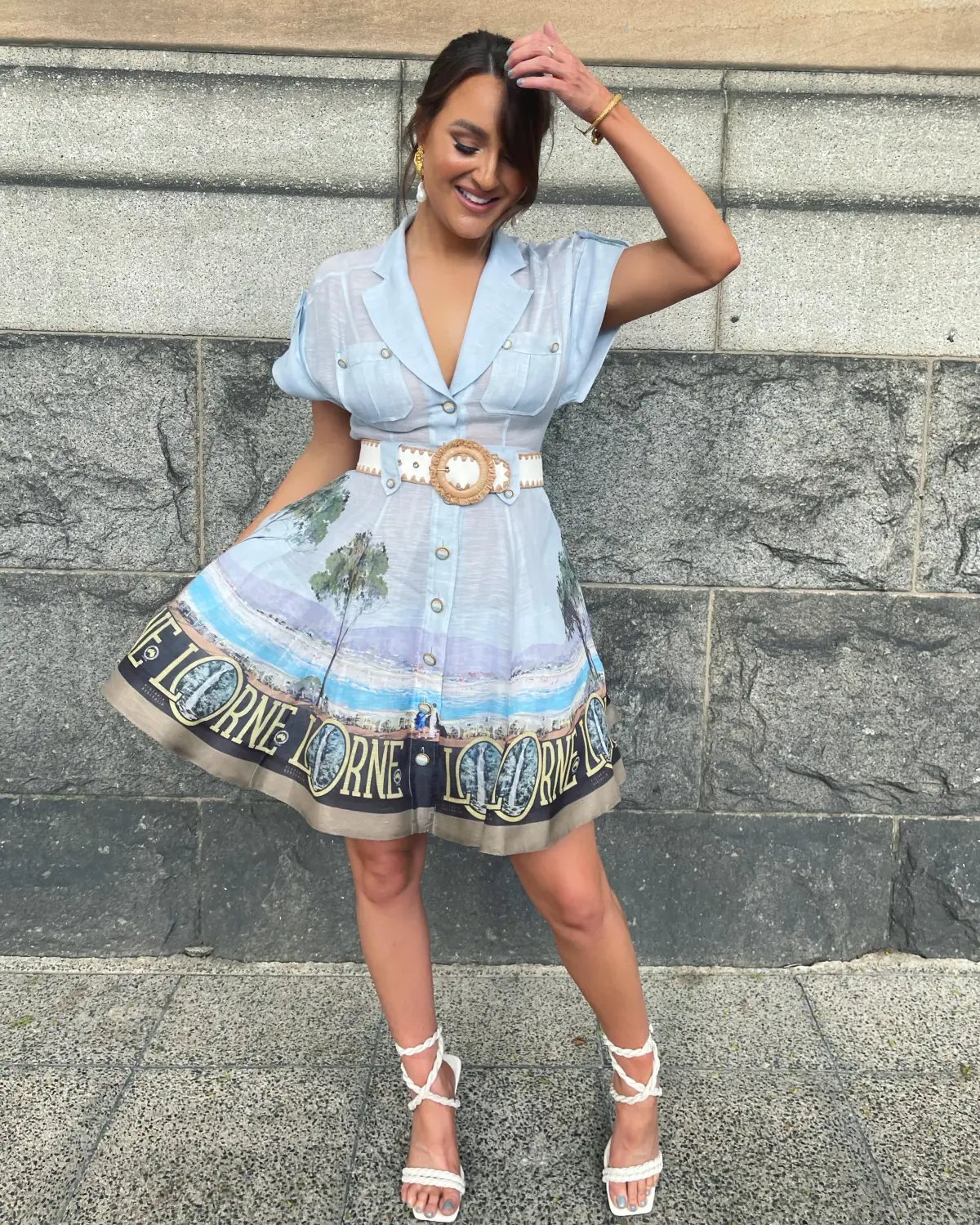 Zimmermann The Postcard Shirt Mini Dress in Lorne Print Size 0 / AU 8 photo 3