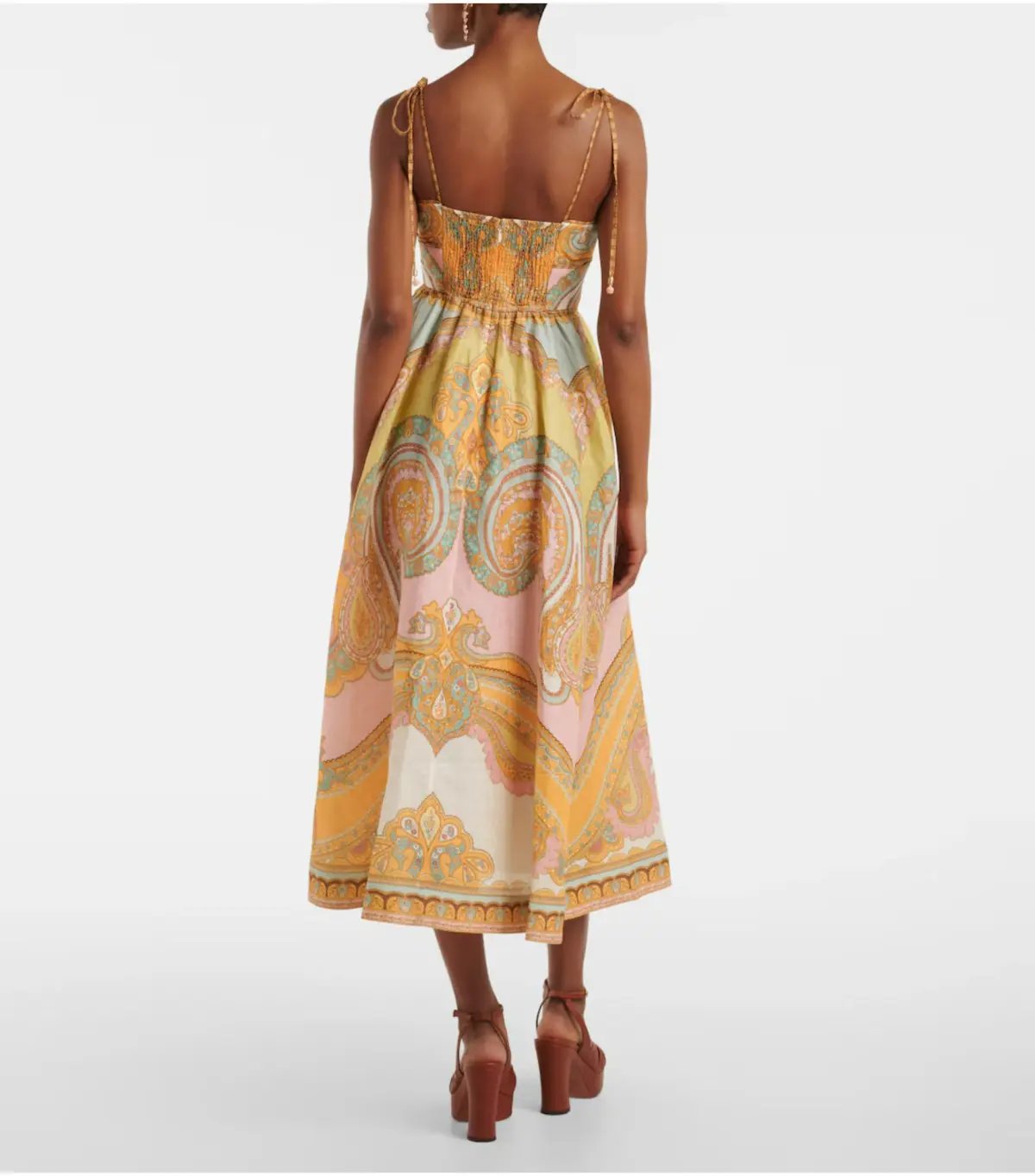 Zimmermann Maxine Picnic Midi Dress in Gold Paisley Size 1 / AU 10 photo 2