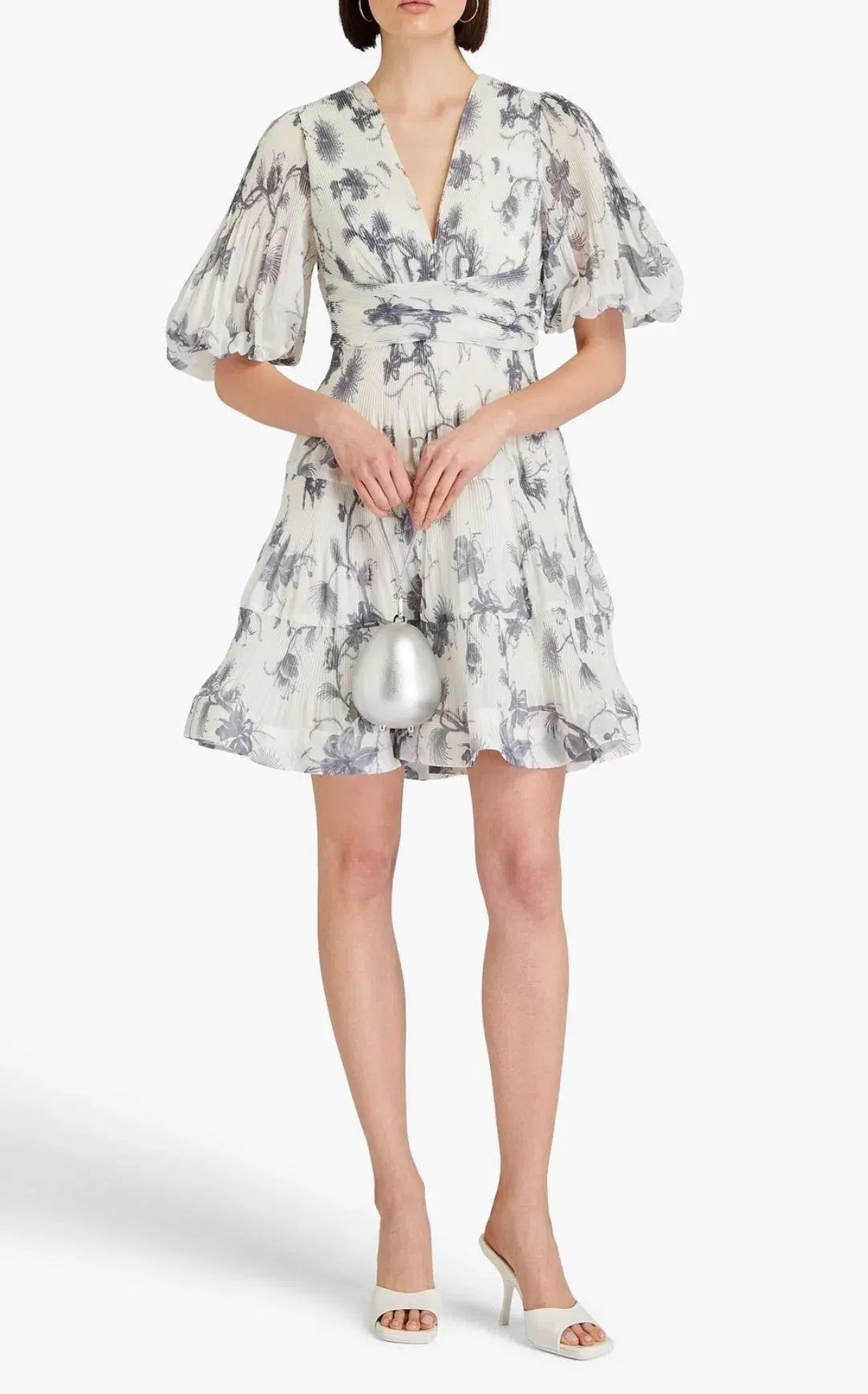 Zimmermann Pleated Mini Dress Keira Navy Size 3 / AU 14 photo 2