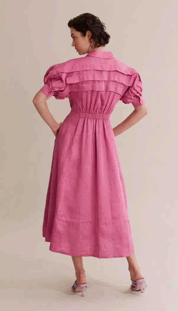 Country Road Pleat Detail Midi Dress Pink Size 6 photo 2