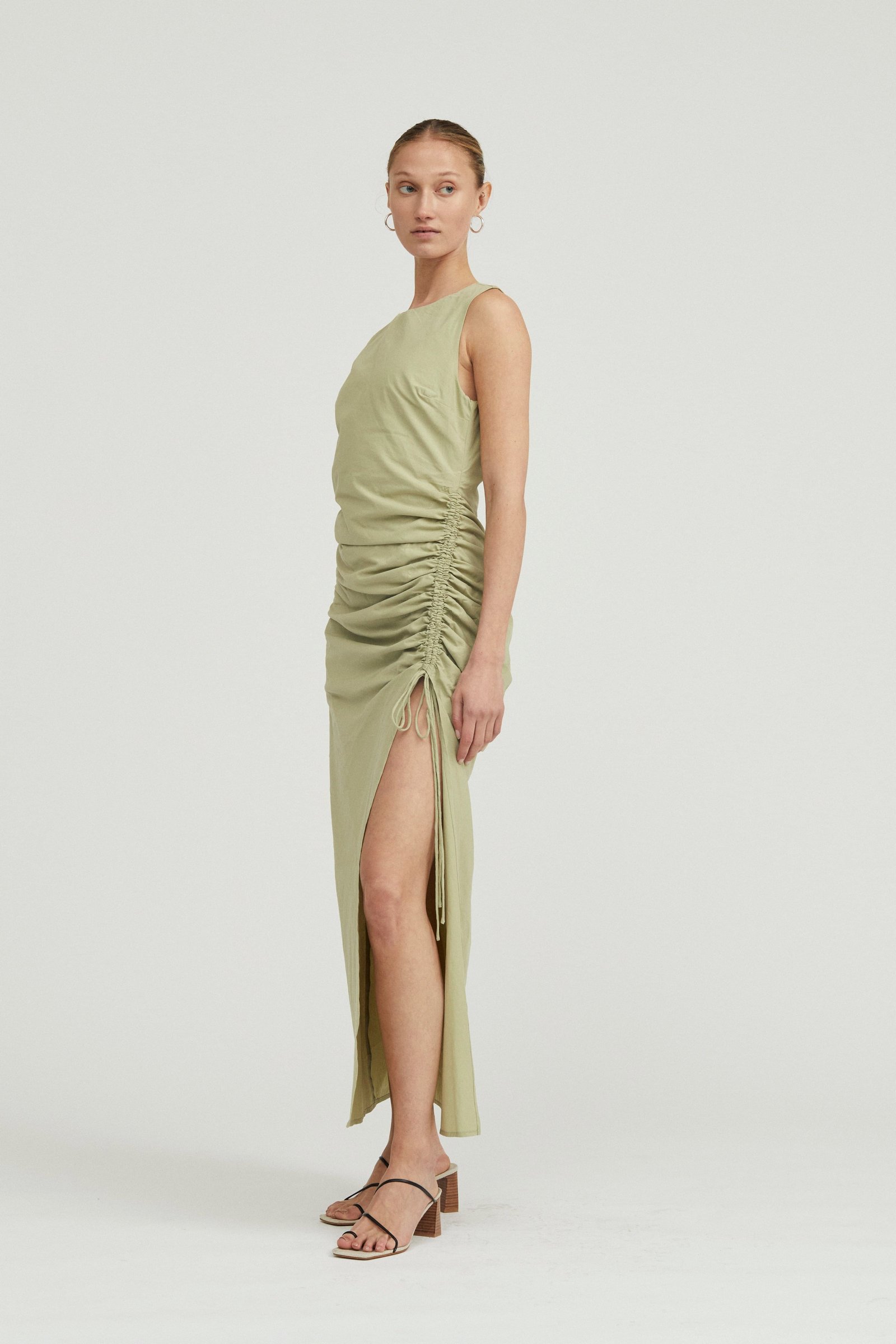 THIRD FORM DRAWN DEEP TANK MAXI DRESS - SAGE photo 4