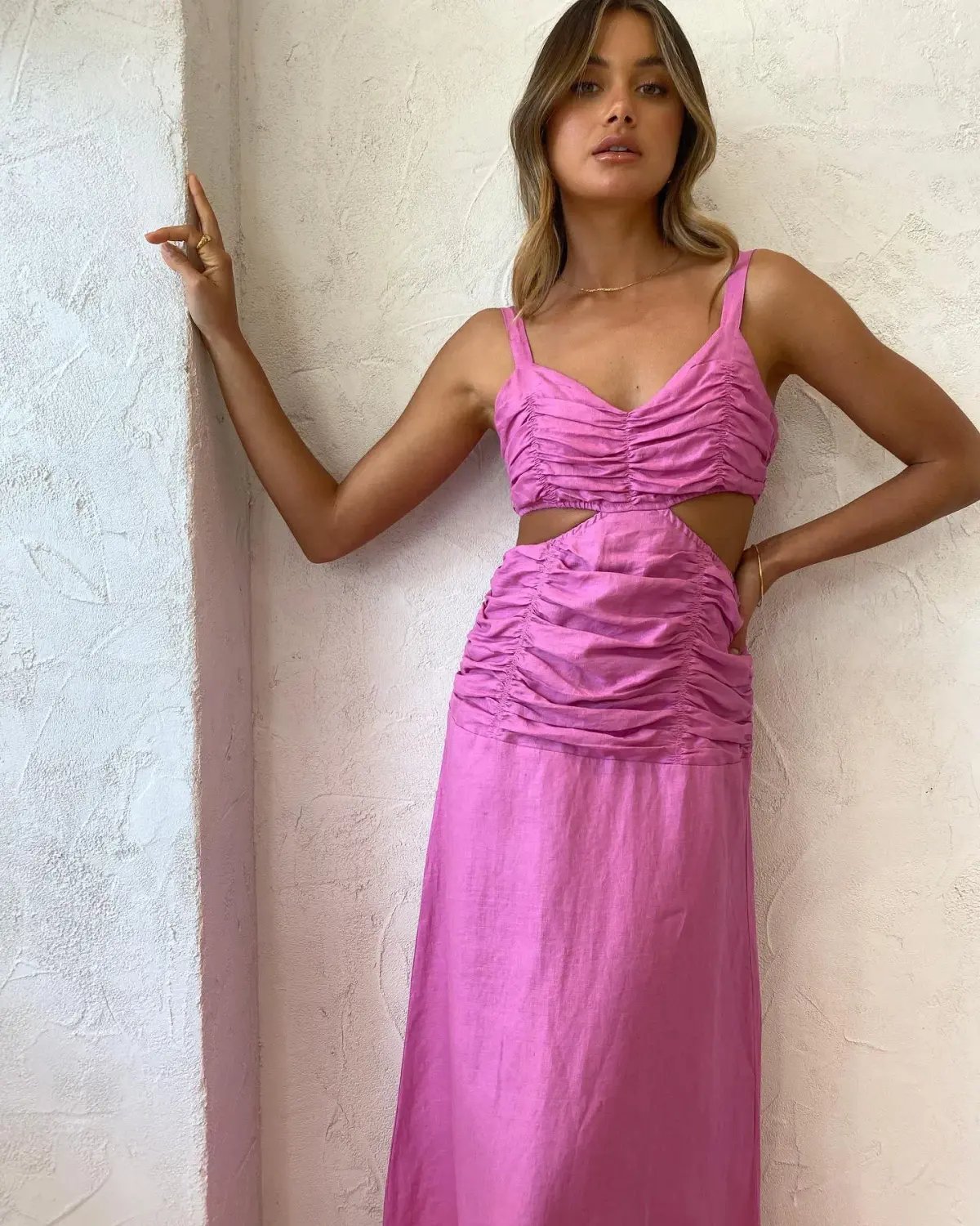 Suboo Aster Cut Out Maxi Dress Fuchsia Size M / Au 10 photo 2