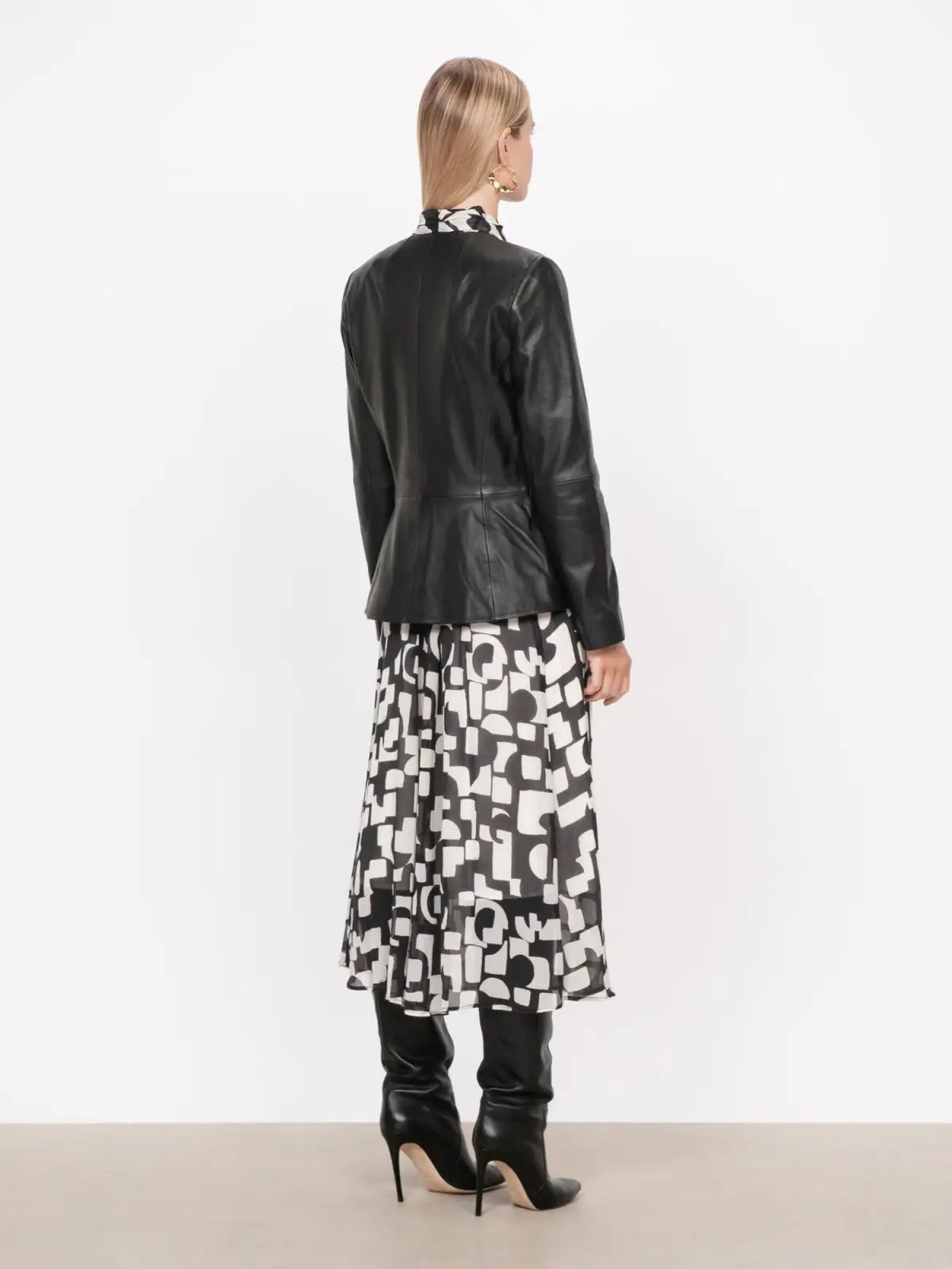Veronica Maine Soft Leather Jacket Black Size 12 photo 4