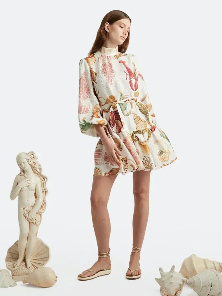 Alemais Atlantis Smock Mini Dress Print Size 10 photo 2