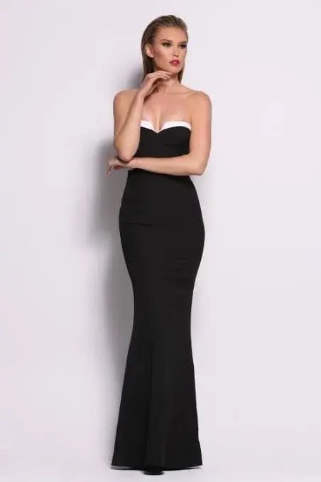 Elle Zeitoune O'Keefe Gown Black/White Size 10 photo 2