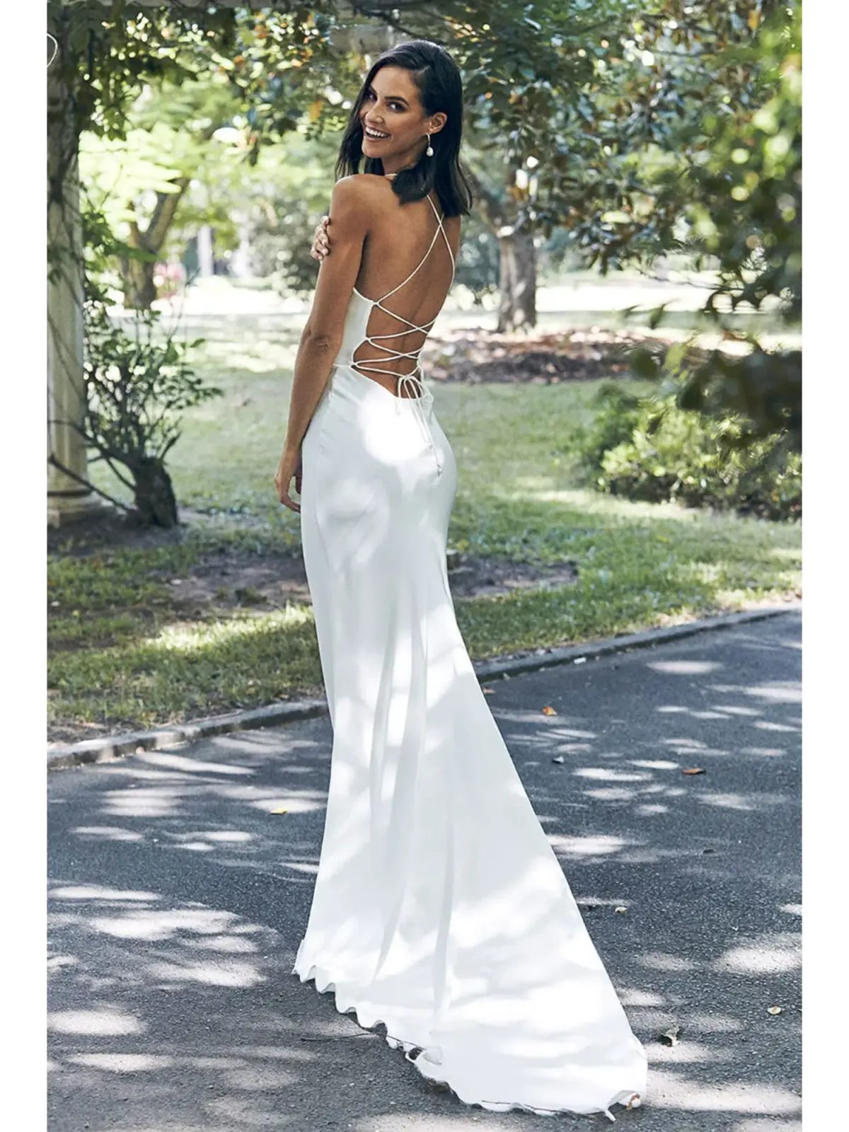 Milla Grace Loves Lace Honey Silk Inspiration Bridal Dress White Size AU 6 photo 3