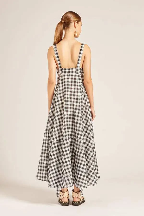Lee Mathews Clara Sun Midi Dress Black Size 8 photo 3