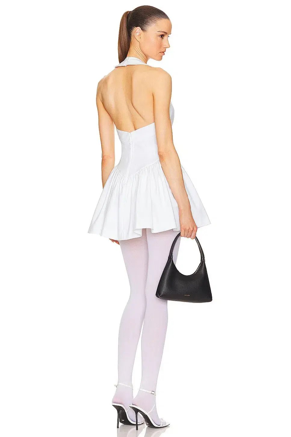Helsa Faille Halter Mini Dress White Size S / AU 8 photo 2