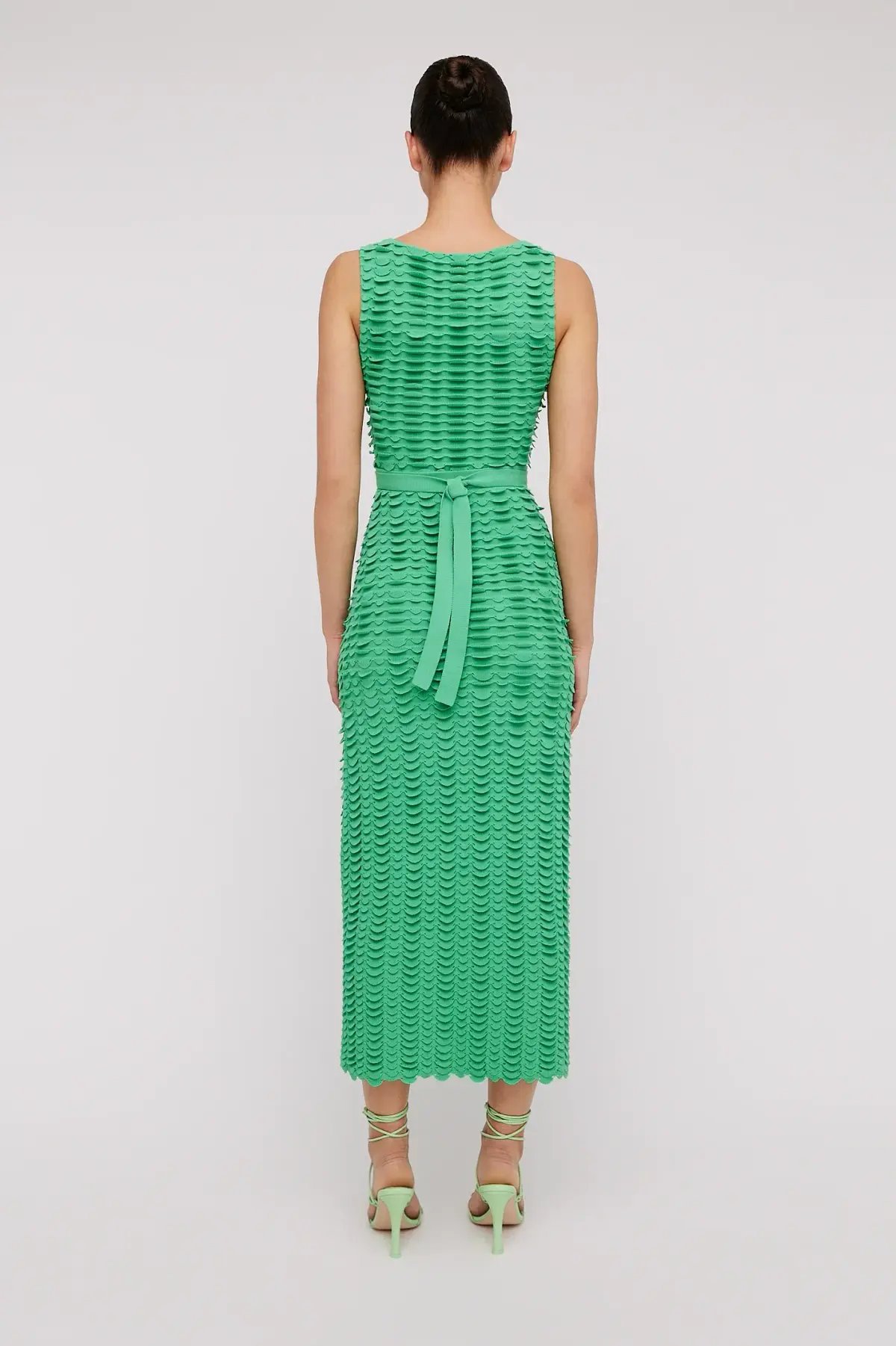 Scanlan Theodore Scallop Stitch Knit Dress Green Size M/ AU 10 photo 2
