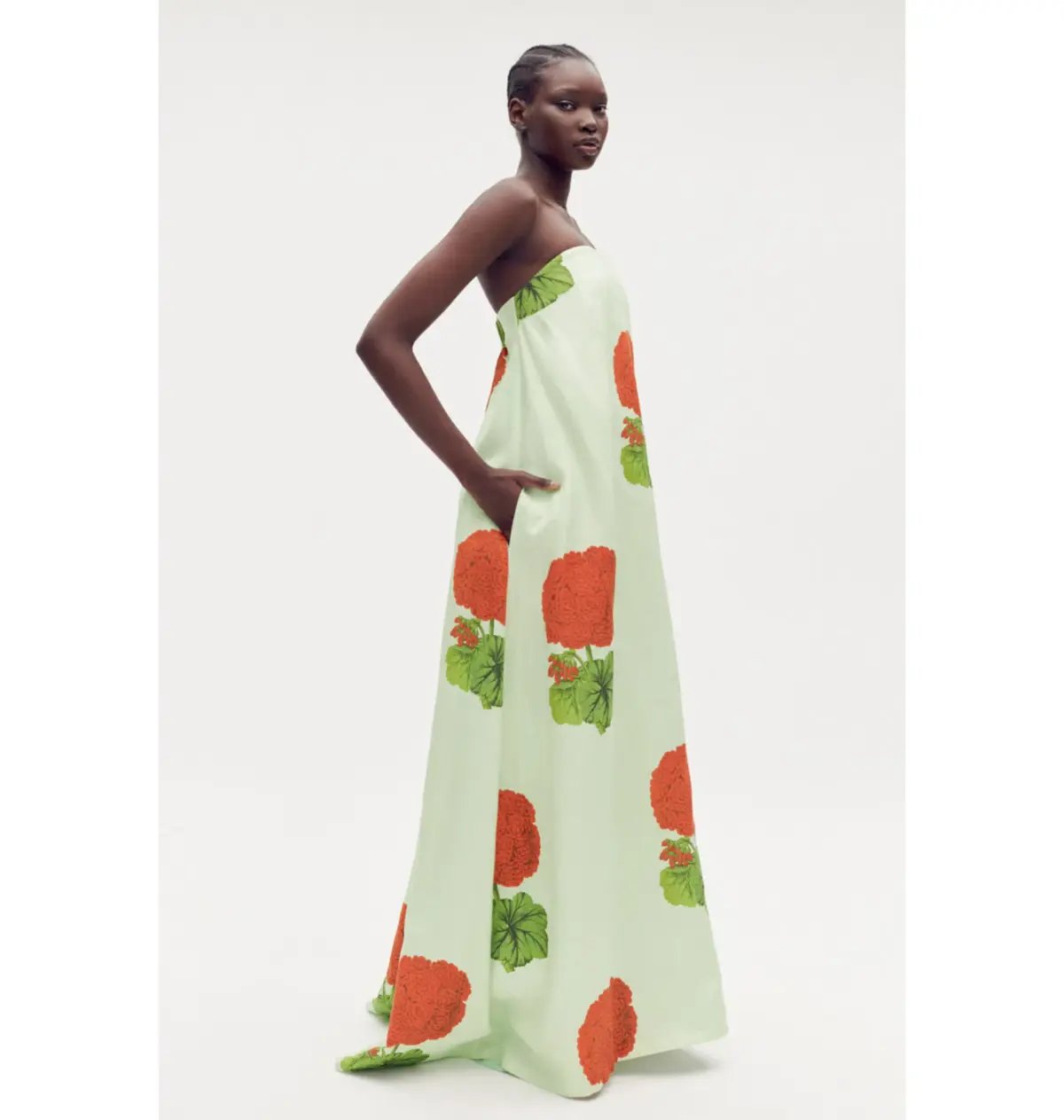 Oroton Posie Geranium Print Gown Sea Spray Size AU 12 photo 2