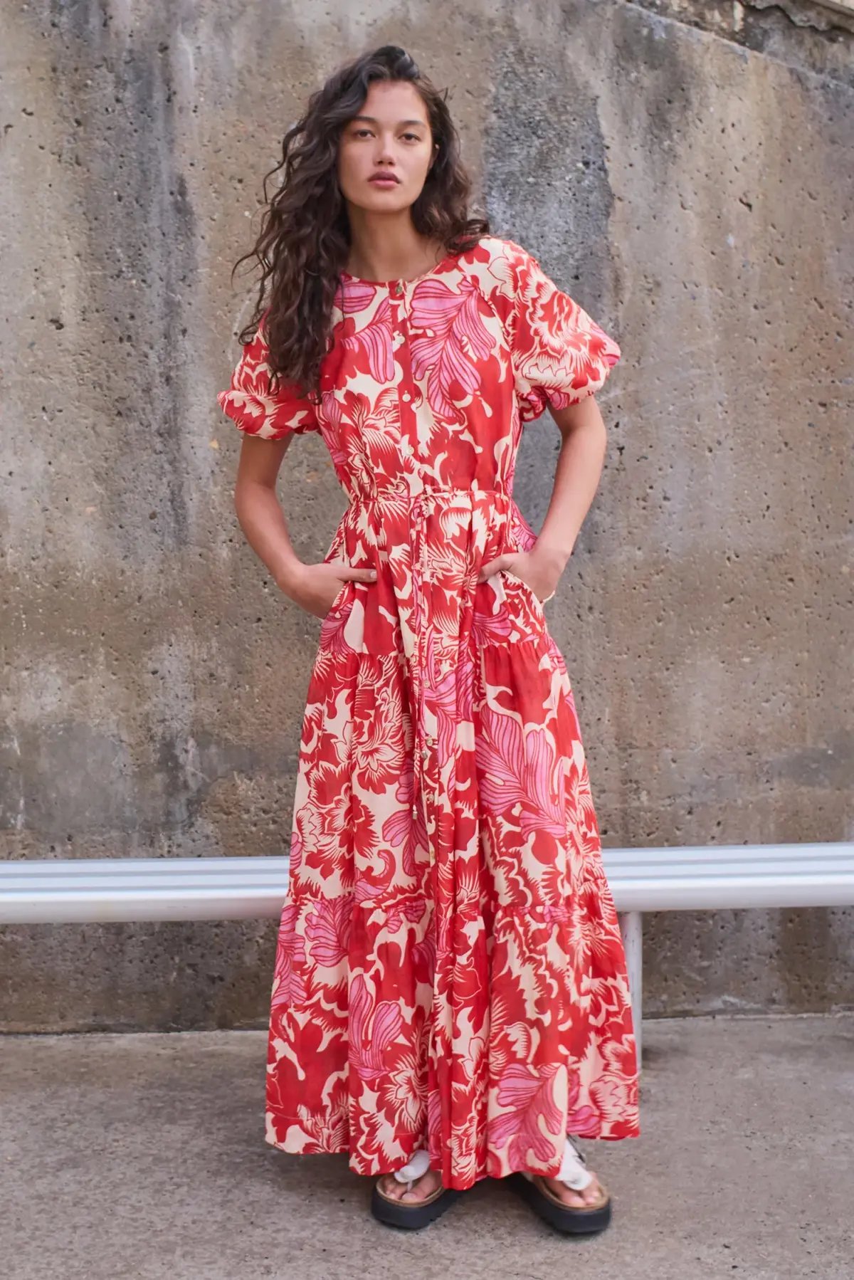 Hansen and Gretel Margiela Maxi Dress Scarlet Garden Size AU 6 photo 2