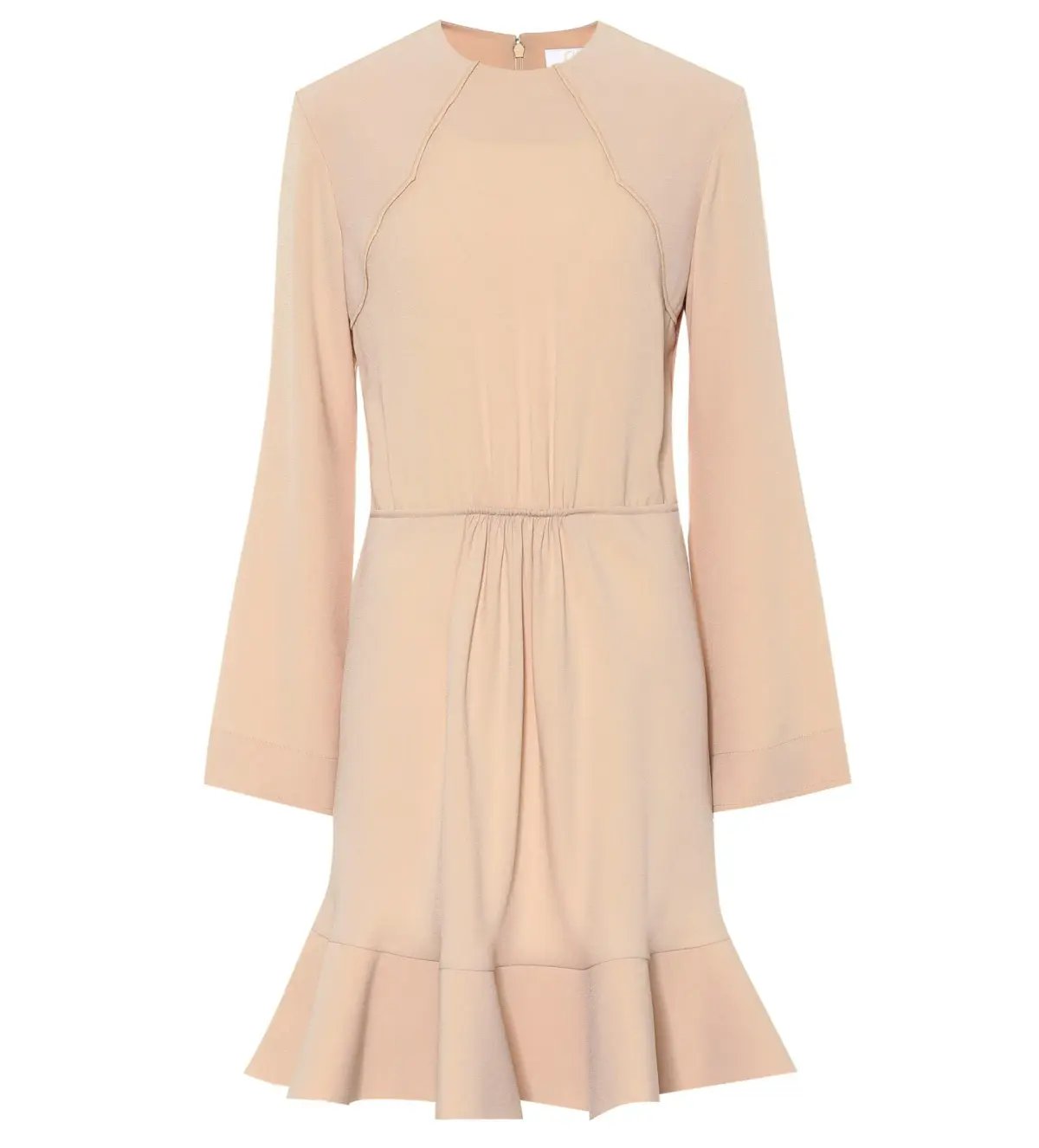 Chloe Crêpe Mini Dress in Beige Size AU 8 photo 4