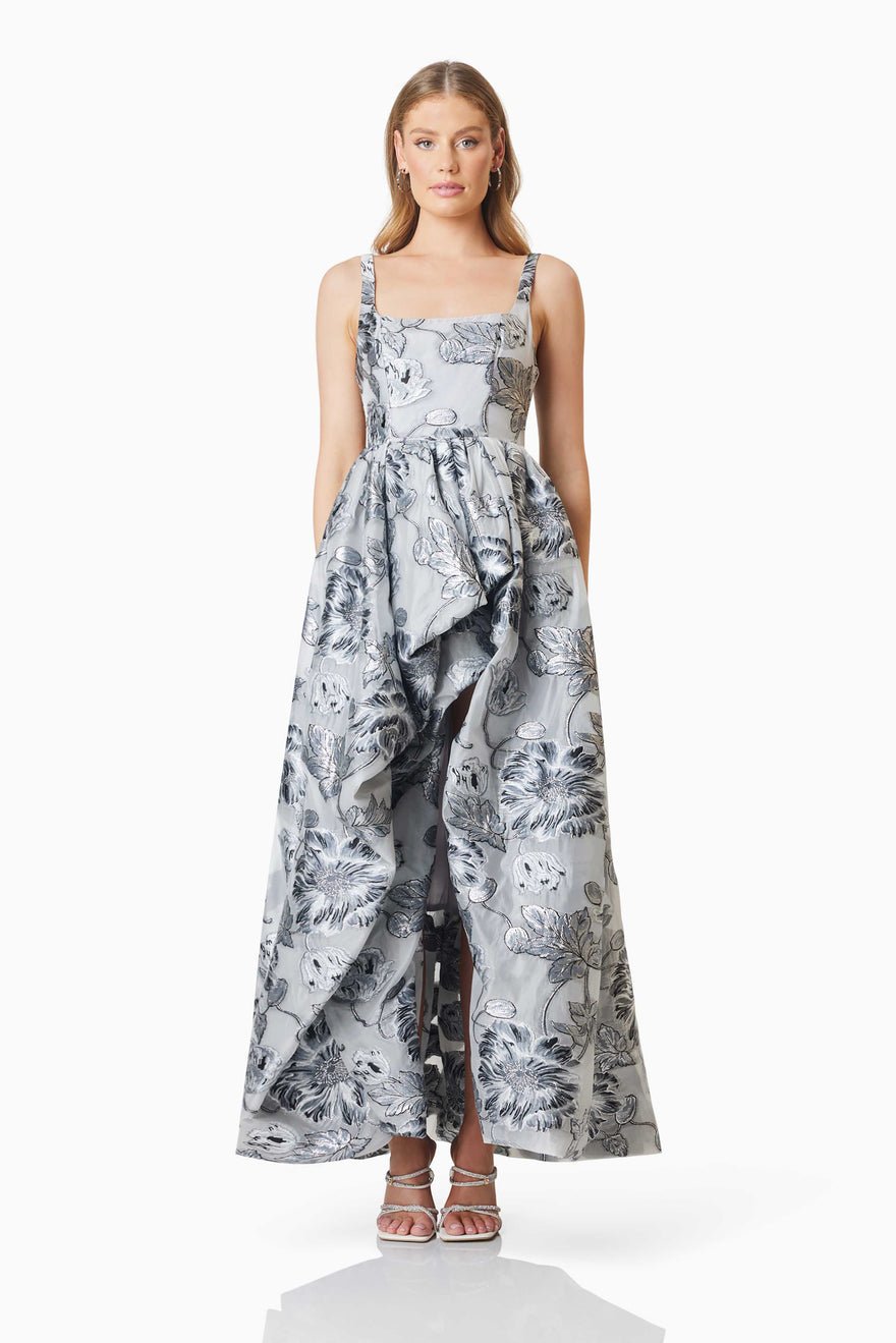 Elliatt Blossom Hilo Gown - Silver Multi photo 2
