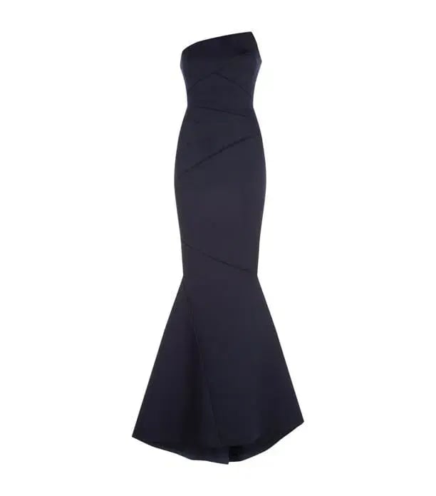 Rachel Gilbert Adelia Strapless Maxi Gown Navy Size 6 photo 2