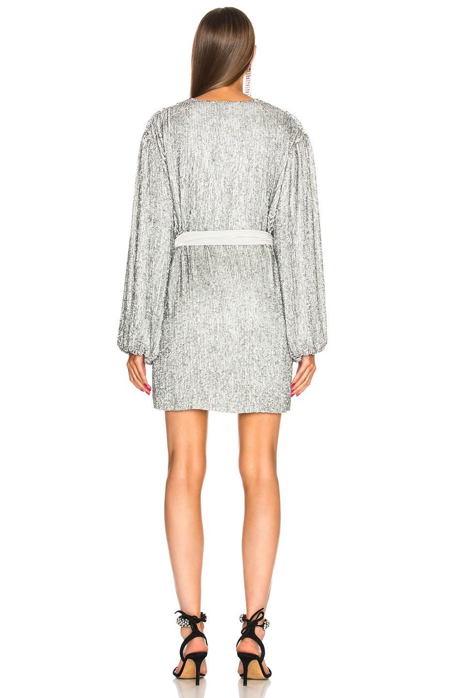 Retrofete Gabrielle Robe in Silver Size 6 photo 2