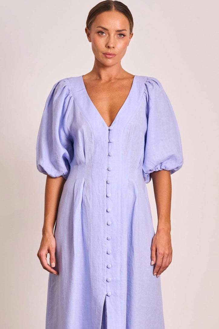 PASDUCHAS MEADOWS BUTTON MIDI DRESS - JACARANDA photo 3