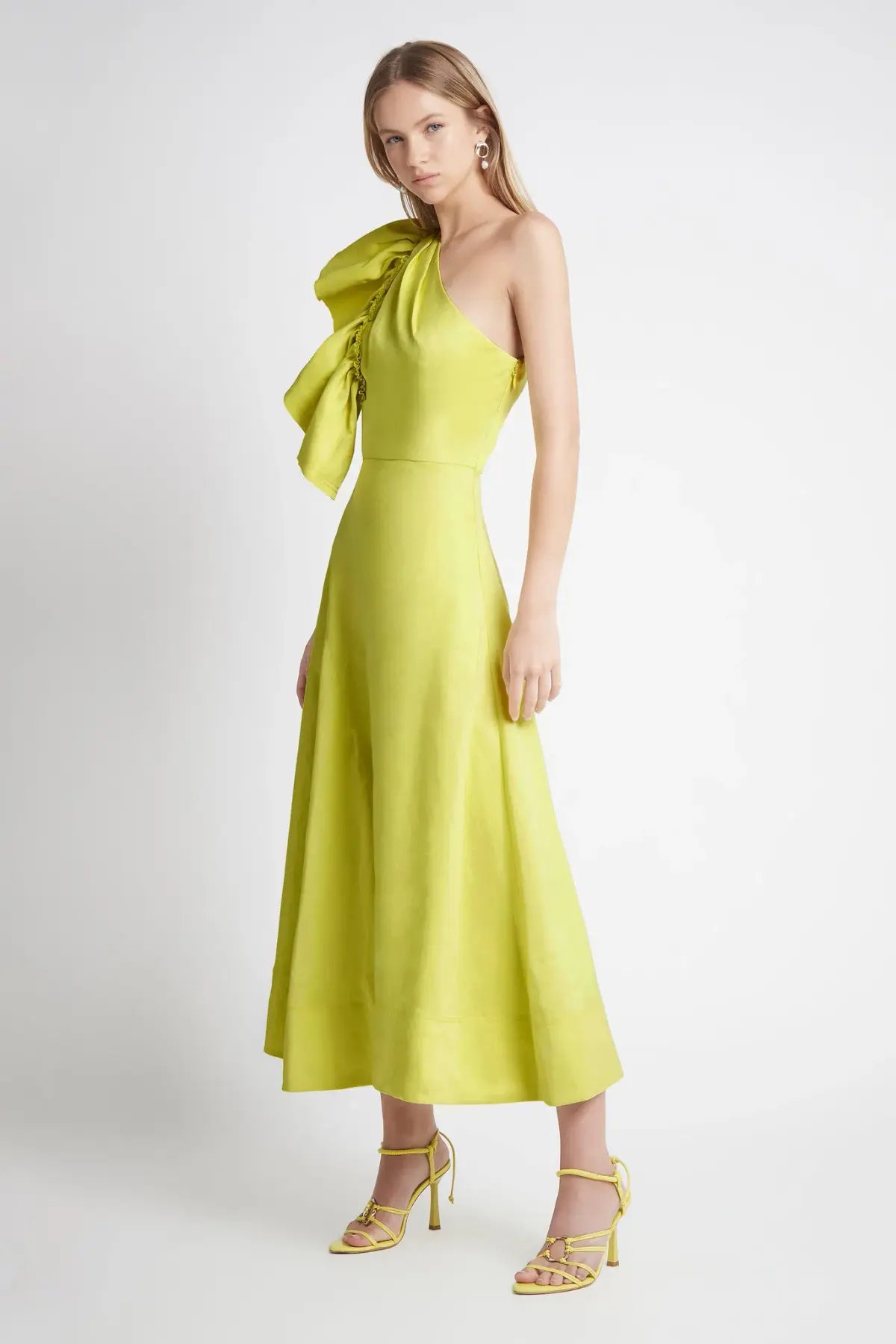 Aje Bonjour Asymmetric Midi Dress Green Size 12 photo 3