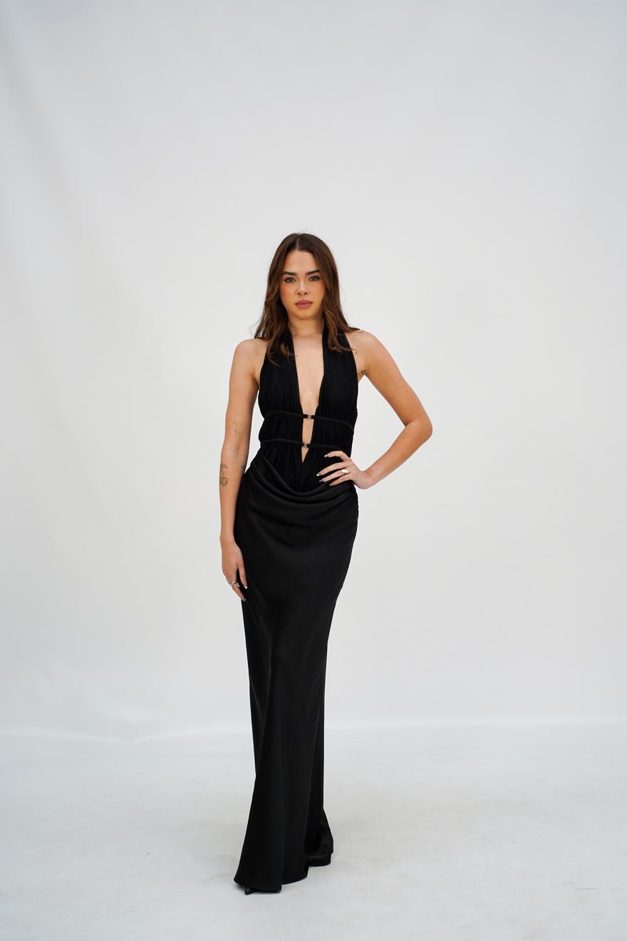 Misha Collection Celine Satin Maxi Dress photo 2