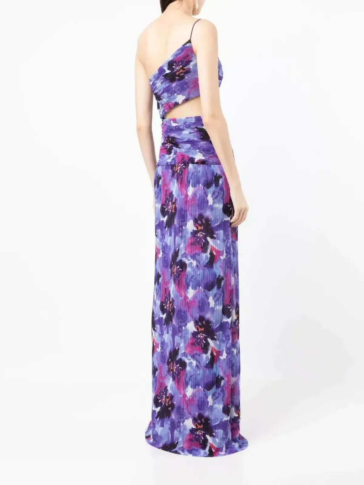 Rebecca Vallance Purple Rain Floral One Shoulder Gown Print Size AU 6 photo 3