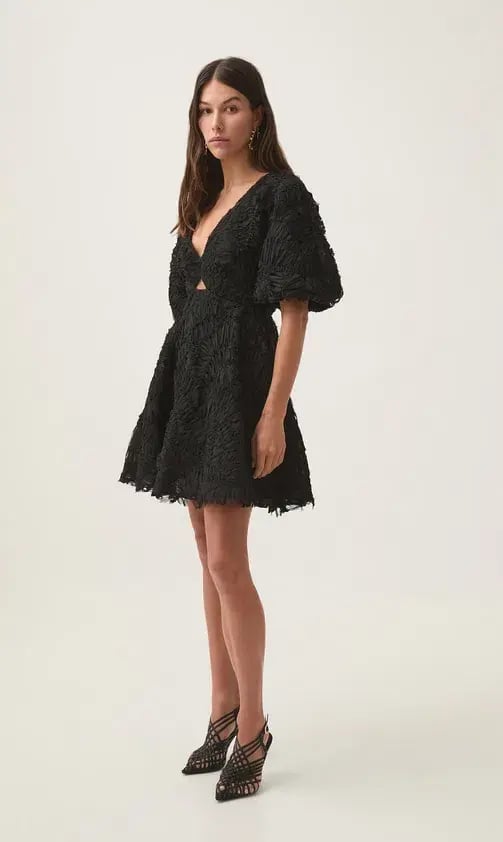 Aje Florential Mini Swing Dress Black Size 14 photo 3
