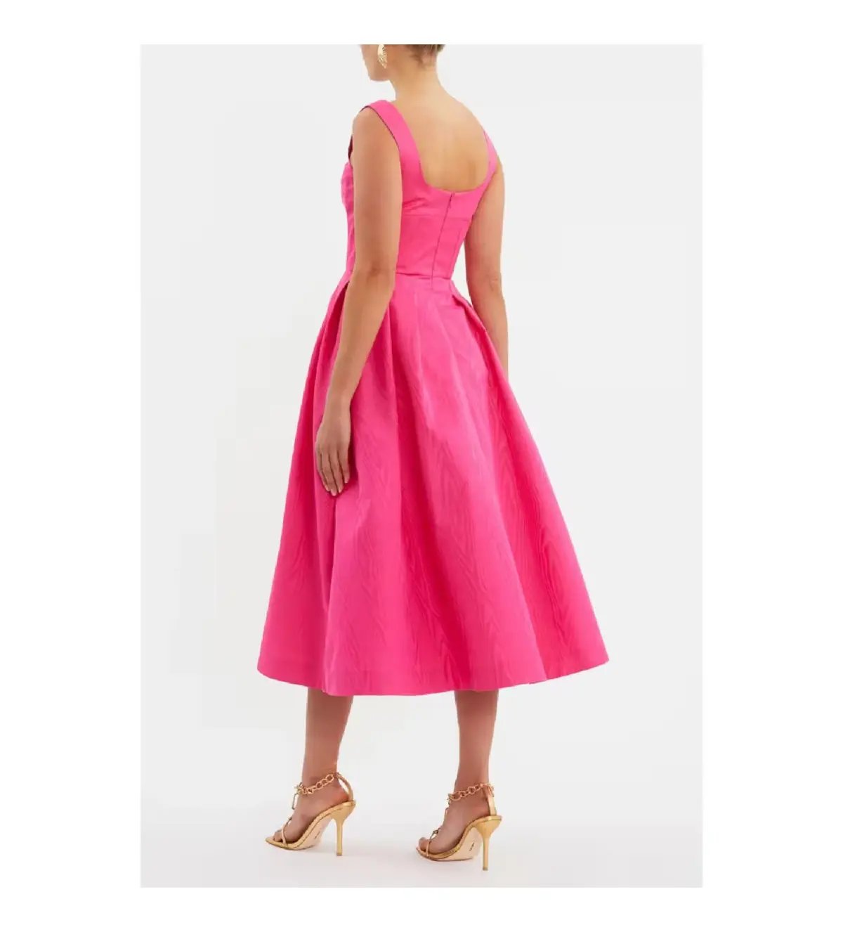 Rebecca Vallance Lyla Midi Dress Hot Pink Size 14 AU photo 4