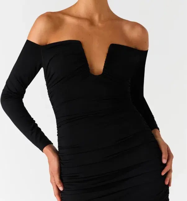 Misha Raelynn Matte Slinky Midi Dress Black Size 10/M photo 4