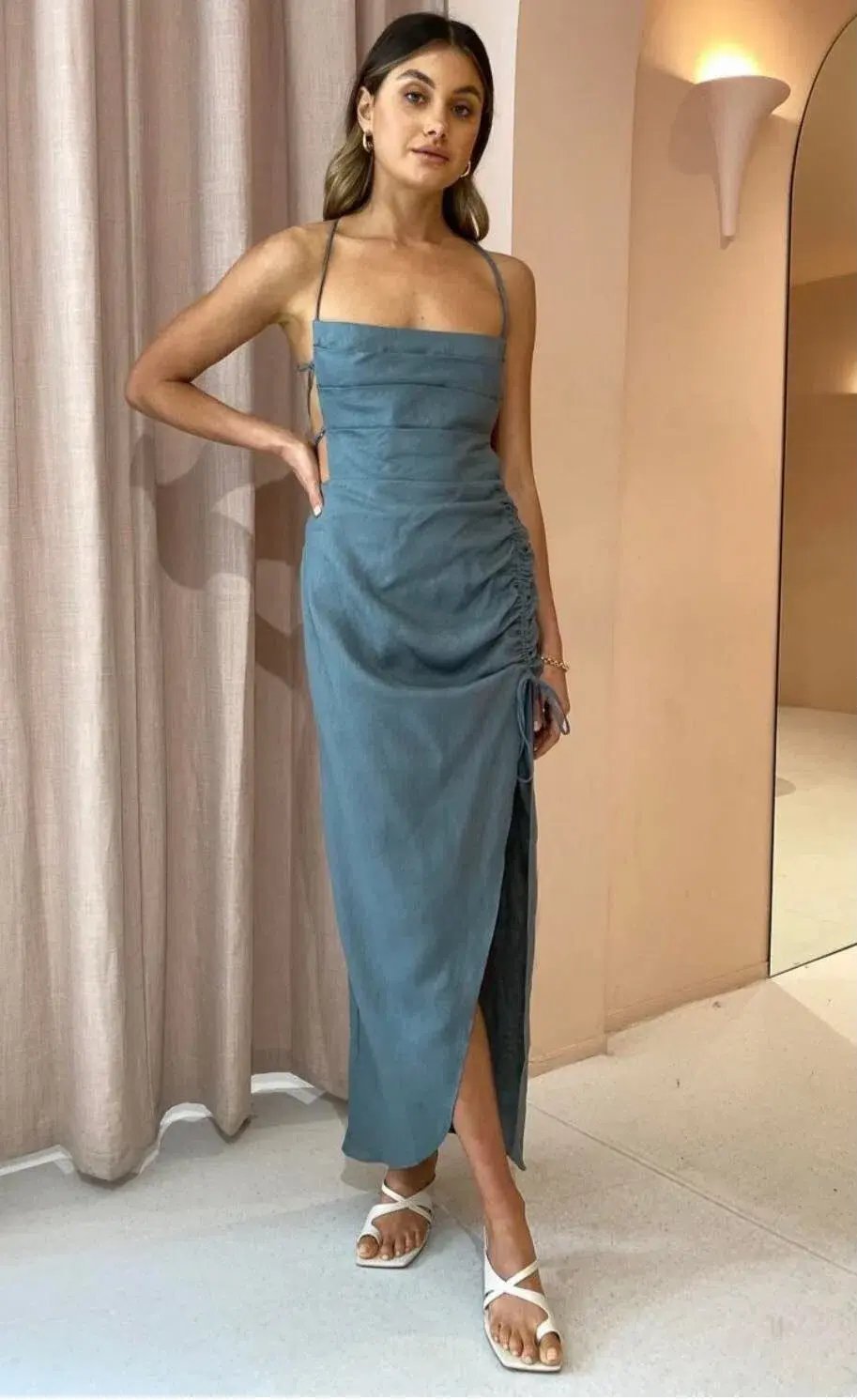 Rumer Loulou Maxi Dress Green Size 8 photo 3