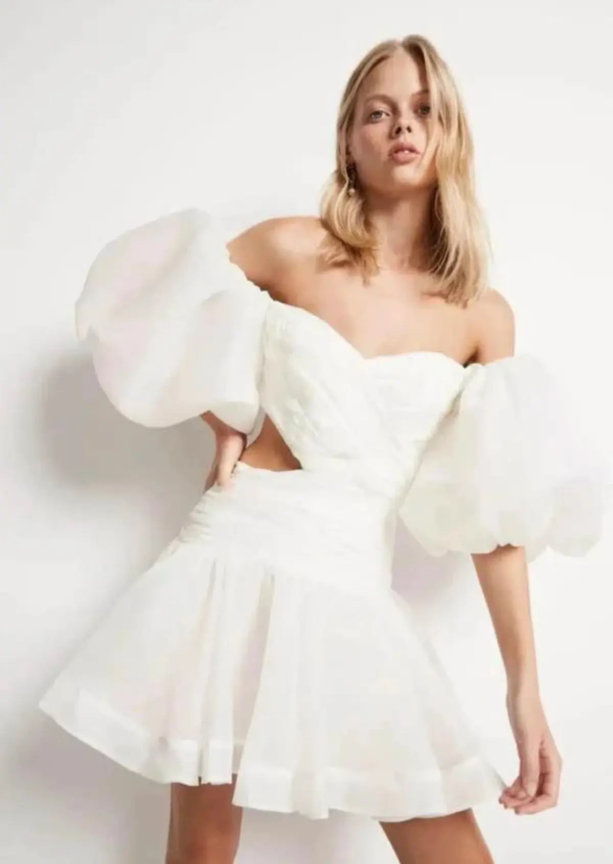 Aje Myriad Cut Out Mini Dress Ivory Size 10 photo 2