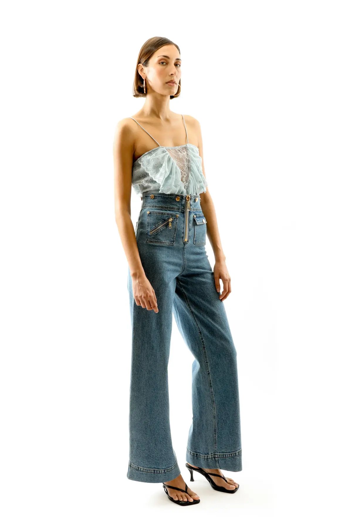 ALICE By Alice McCall Maverick Jumpsuit Light Blue Size AU 12 photo 4
