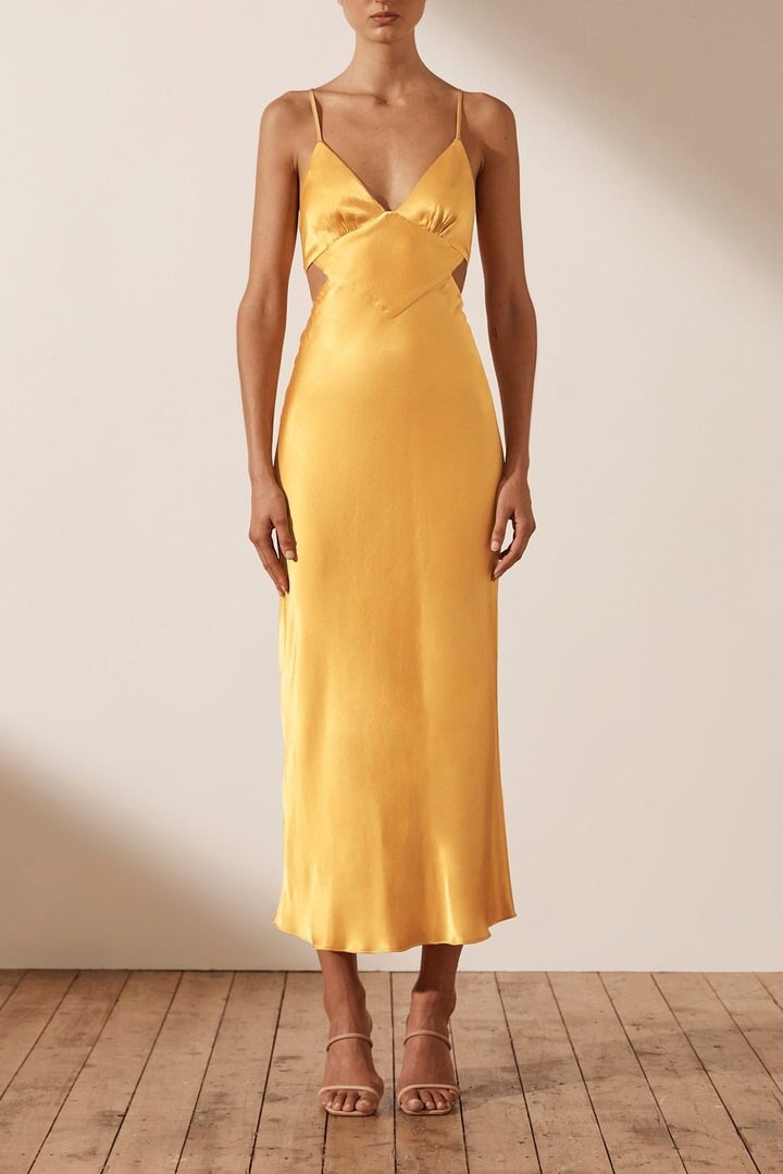 Shona Joy Alma Backless Midi Dress Saffron photo 3