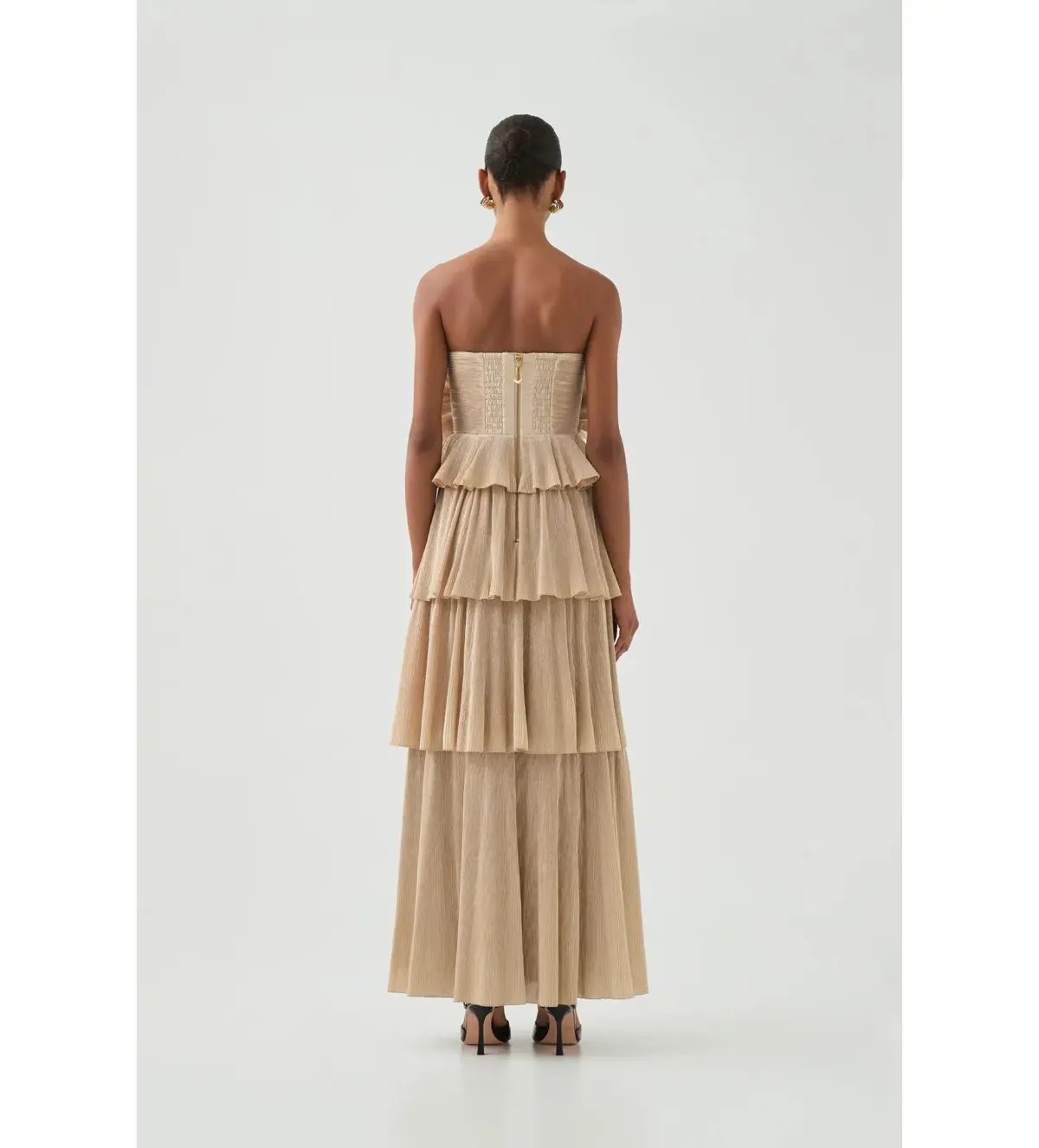 Aje Kyra Gown Gold Size AU 8 photo 3