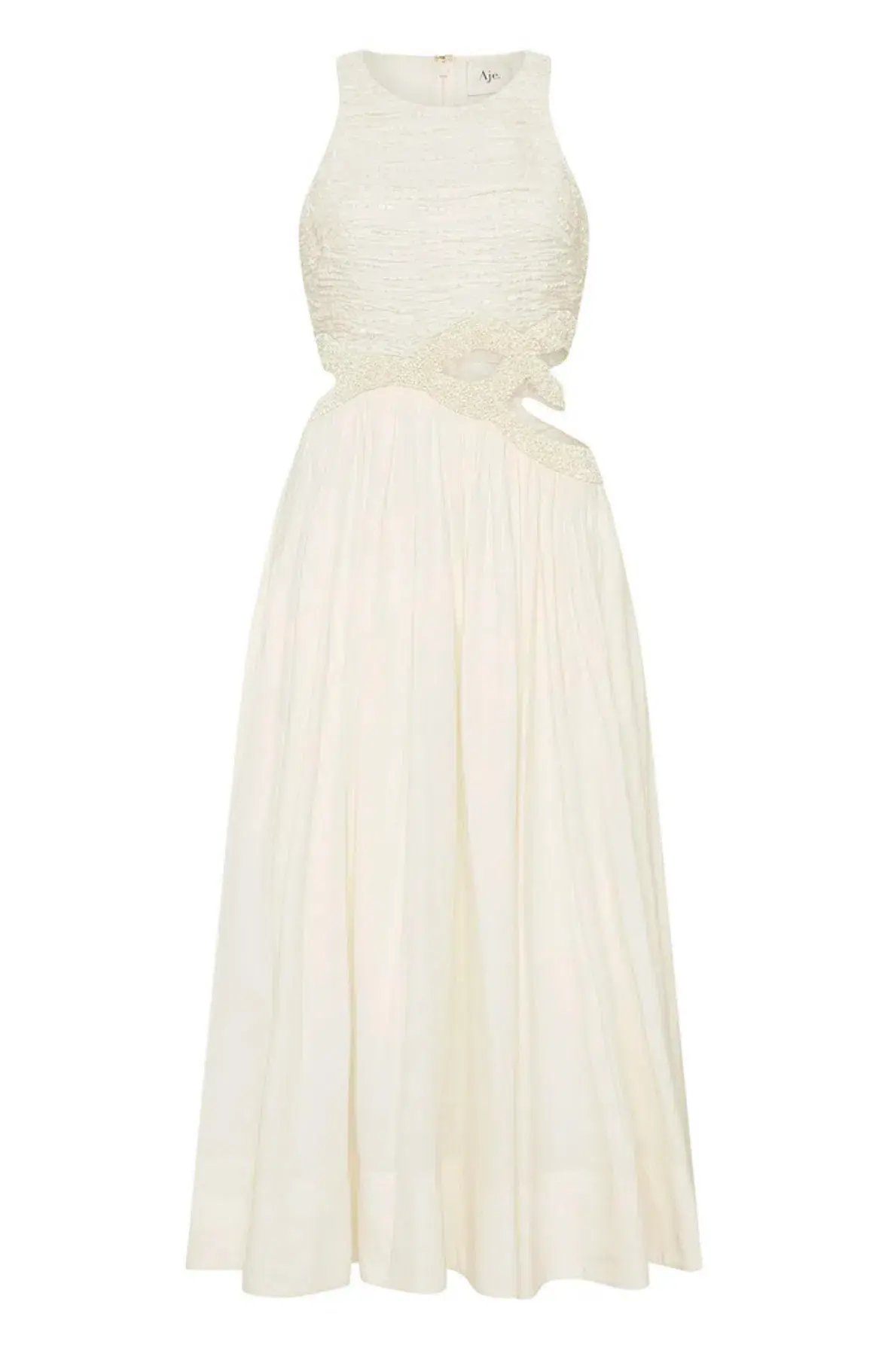 Aje New Catara Sequin Midi Dress Ivory Size 16 photo 5