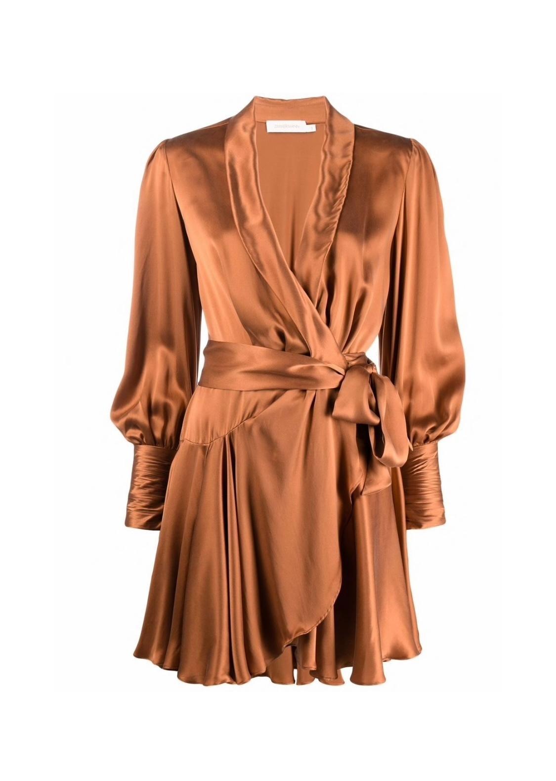 Zimmermann Belted Silk Wrap Dress Orange Size 6 photo 4