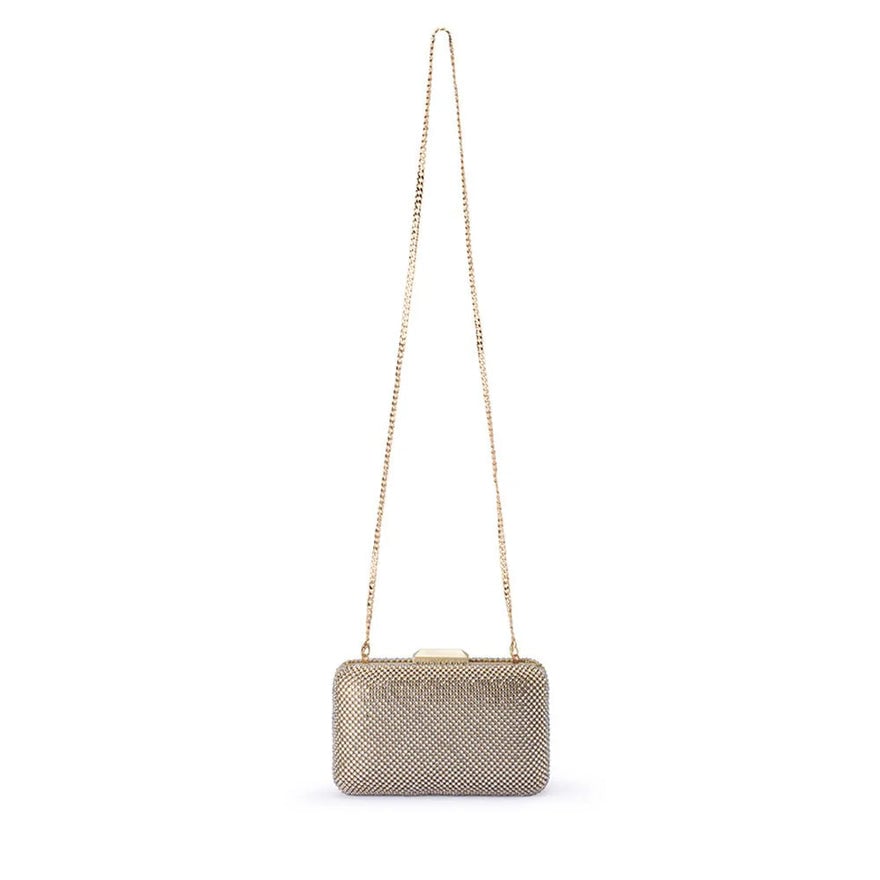 Olga Berg Ronny Crystal Mesh Clutch - Champagne photo 2