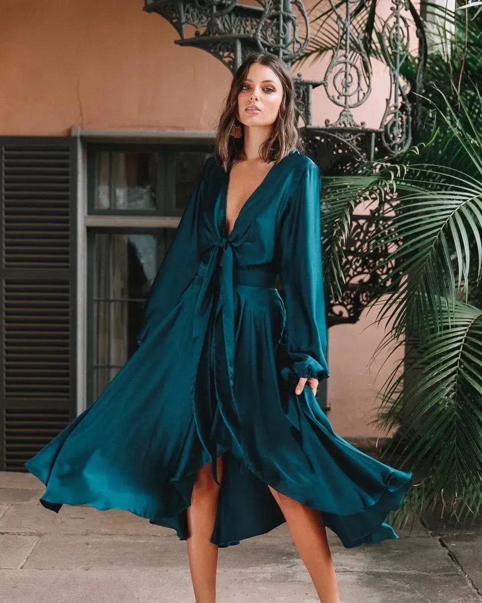 Sheike Fanciful Dress Peacock Size 14 photo 2