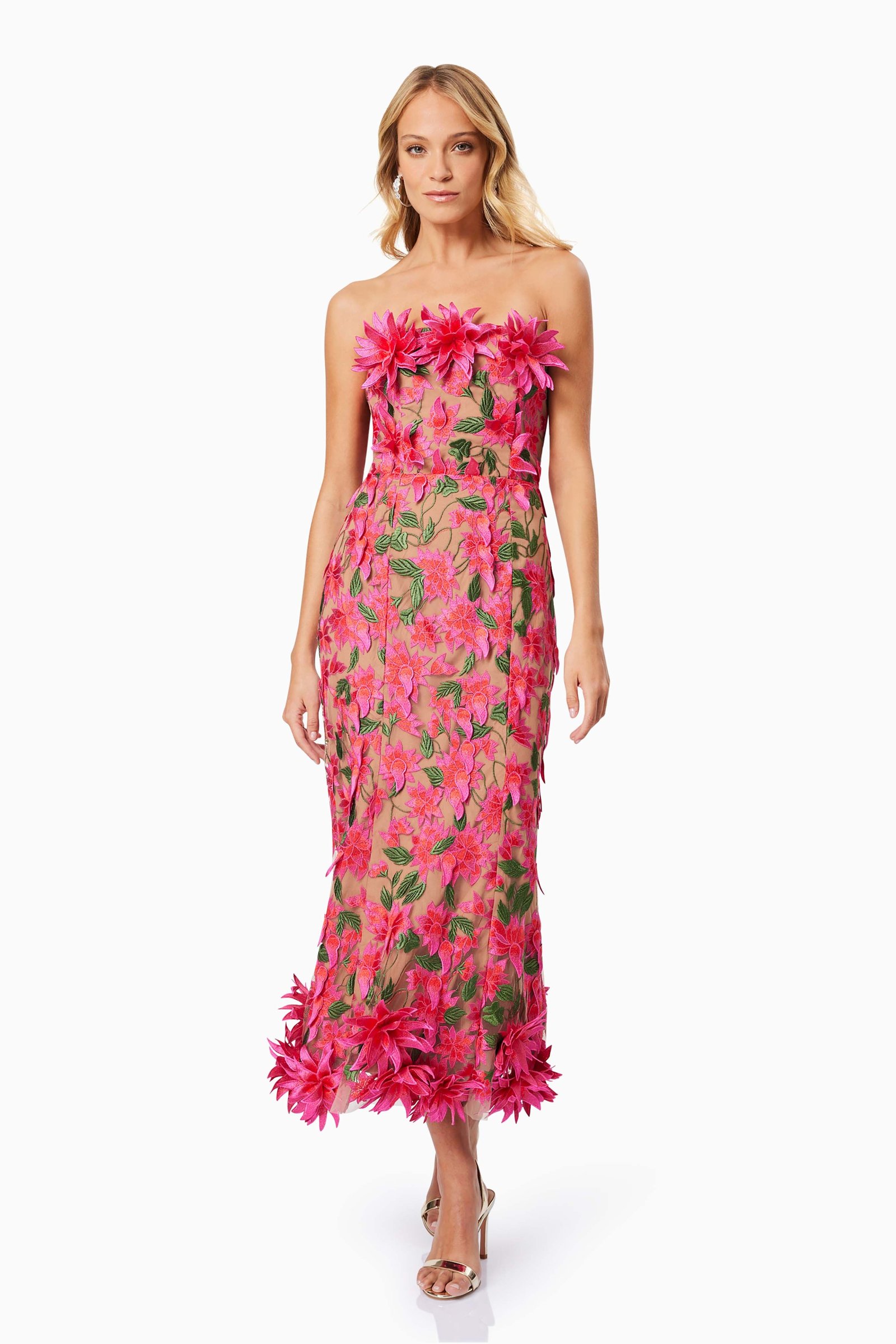 ELLIATT VALENTINA MIDI DRESS - PINK MULTI photo 6