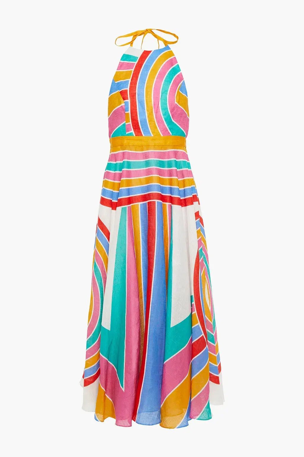 Zimmermann Fiesta Rainbow Halter Dress Multi Size 1 / AU 10 photo 3