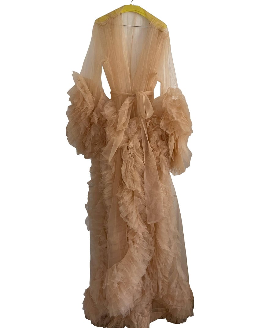 Mama Rentals Gigi Tulle Robe - Beige photo 2